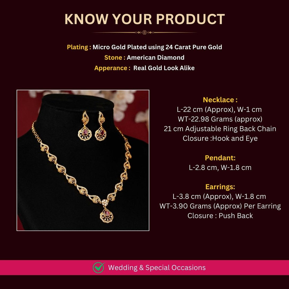 Micro Gold Plated Jewellery Set Measurement Image - Sasitrends