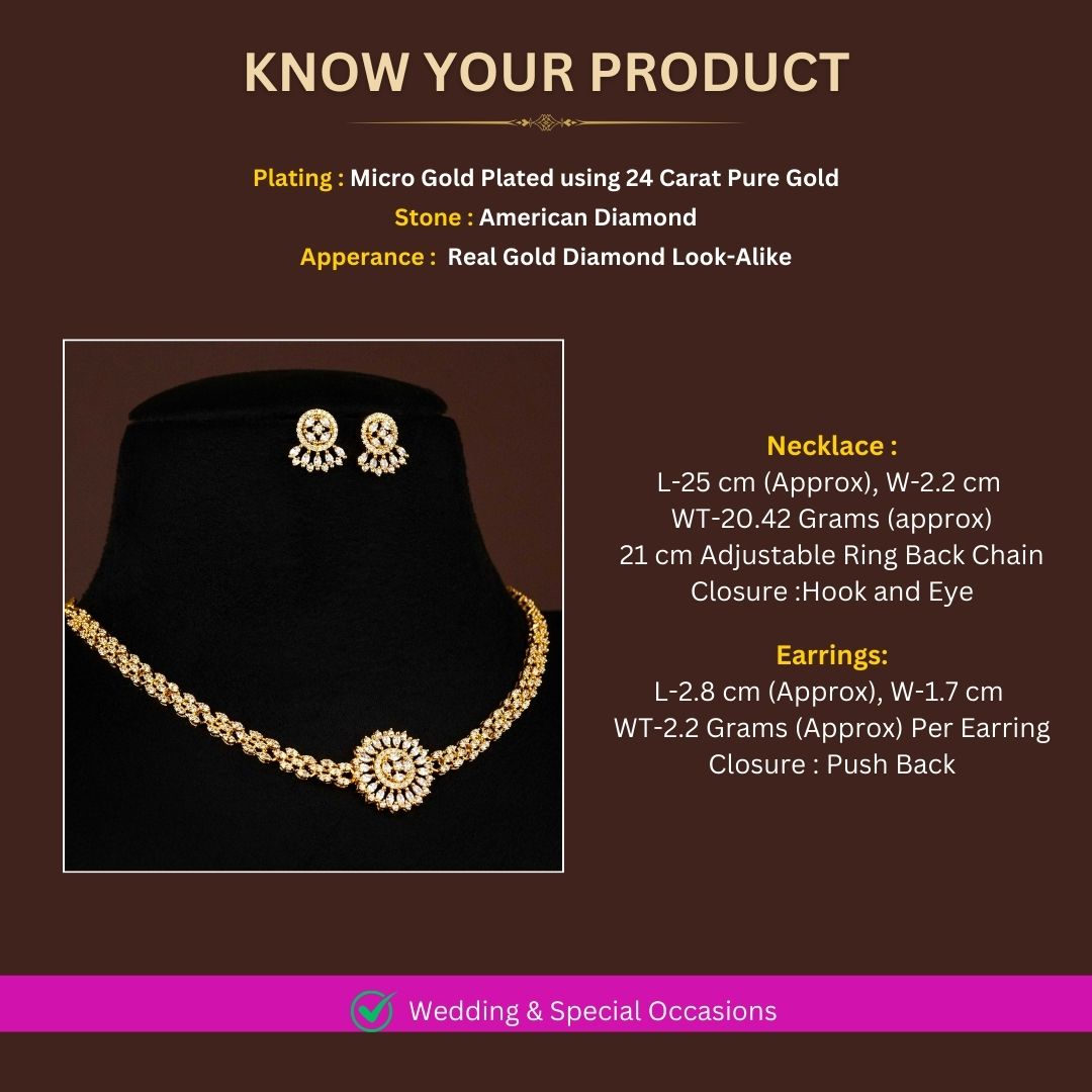 Micro Gold Plated Jewellery Set Measurement Image - Sasitrends