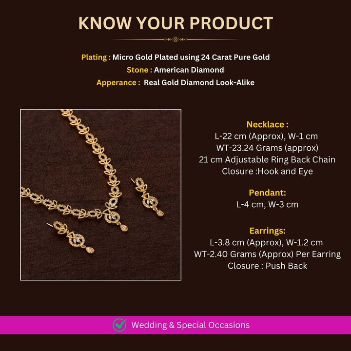 Micro Gold Plated Jewellery Set Measurement Image - Sasitrends