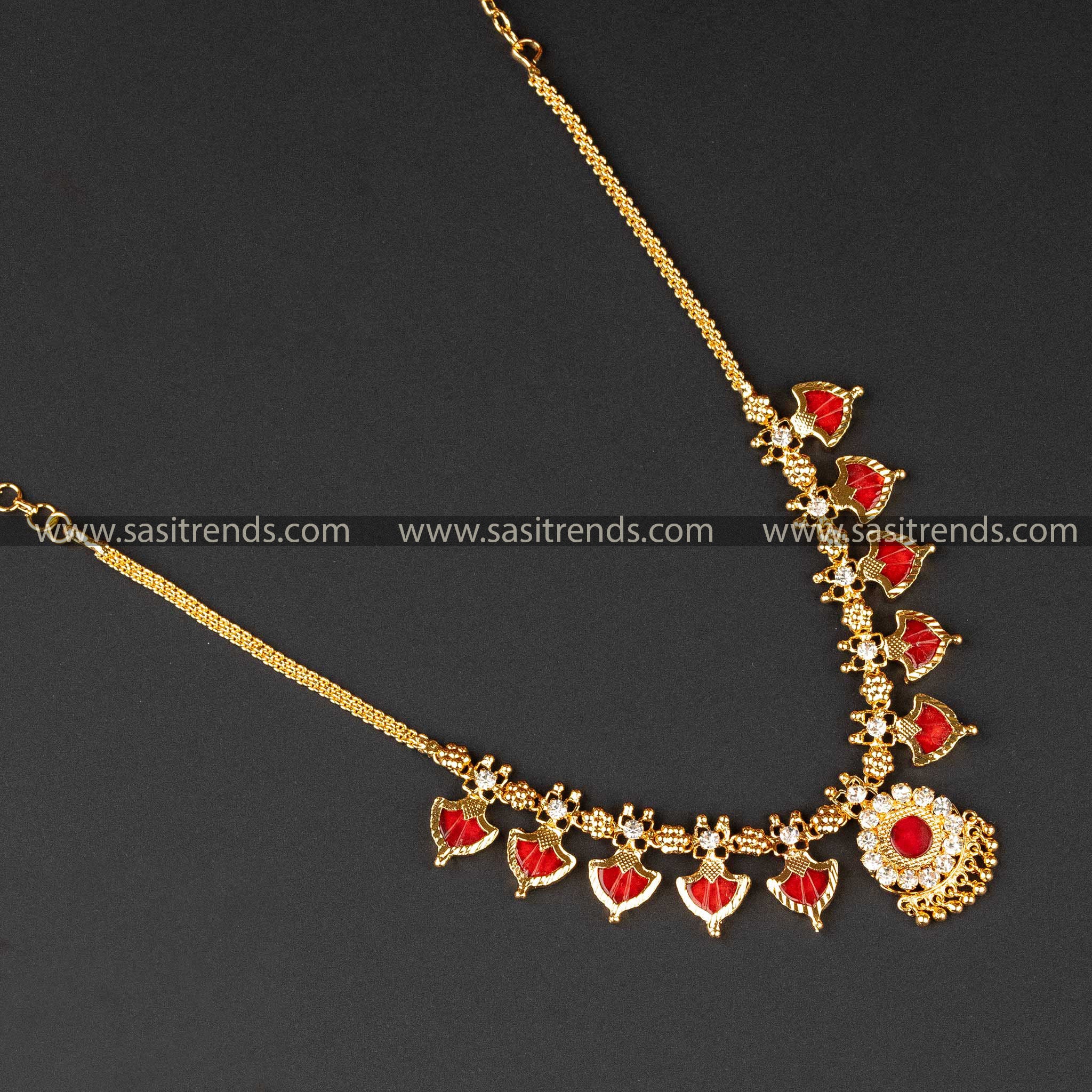 Traditional Guaranteed One Gram Micro Gold Plated kerala Palakka Necklace Sasitrends Online Shopping
