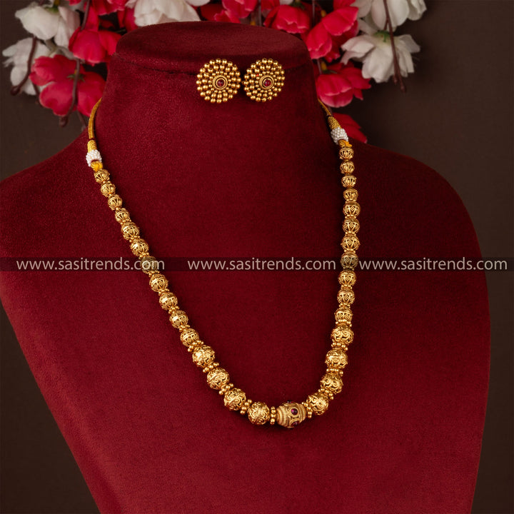 Antique Gold Plated Brass Designer Jewellery Set - Traditional Elegance