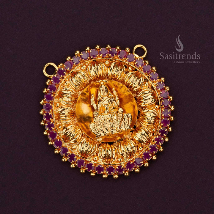 Traditional Goddess Lakshmi Micro Gold Plated Pendant - Sasitrends