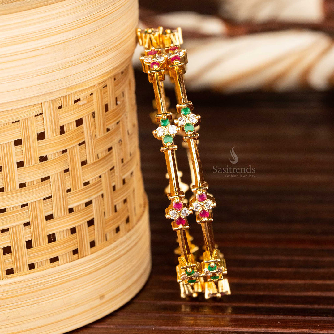 Guaranteed Multicolor American Diamond Bangles for Weddings and Festivals - Sasitrends 