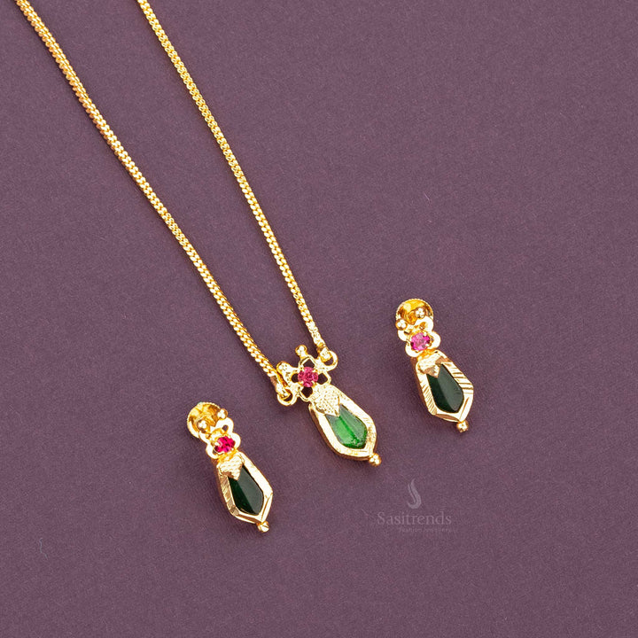 Sasitrends | Kerala Palakka Nagapadam Pendant Jewellery Set - One Gram Pure Gold Micro Gold Plated