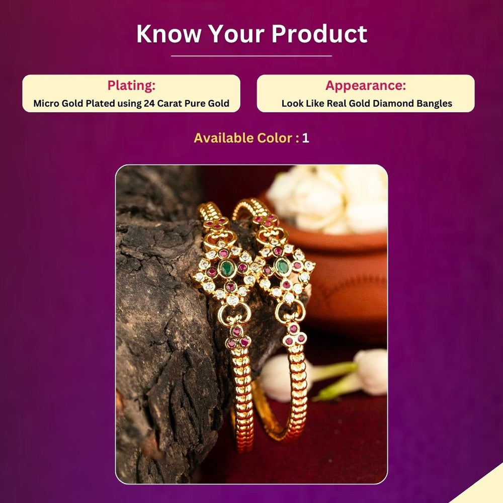 Micro Gold Plated Bangles Measurement Image - Sasitrends