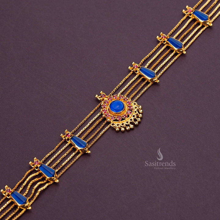 Traditional kerala blue nagapadam kerala palakka jewellery necklace sasitrends