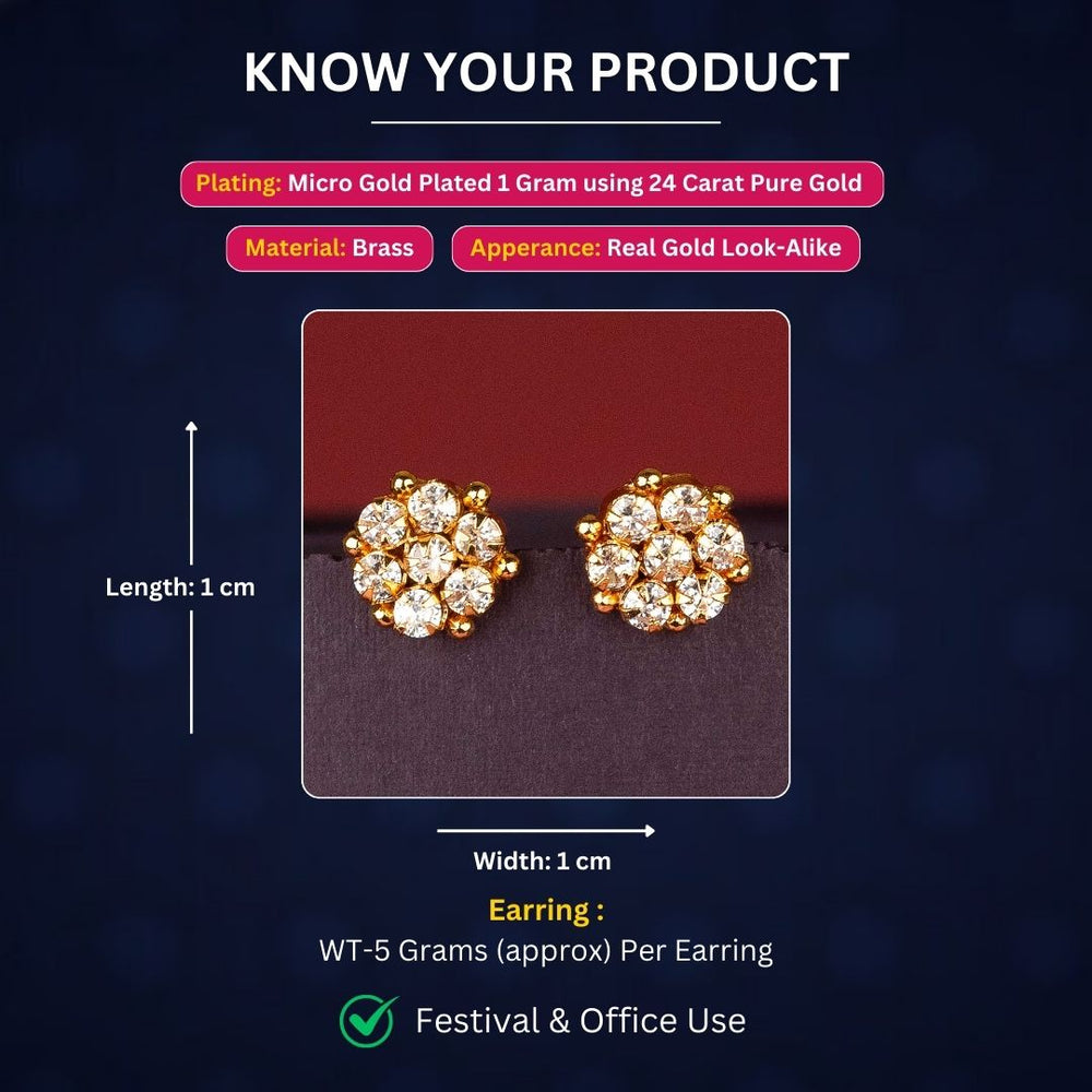 Micro Gold Plated Earrings Measurement Image - Sasitrends