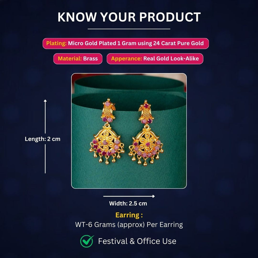 Micro Gold Plated Earrings Measurement Image - Sasitrends