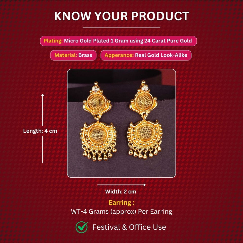 Micro Gold Plated Earrings Measurement Image - Sasitrends