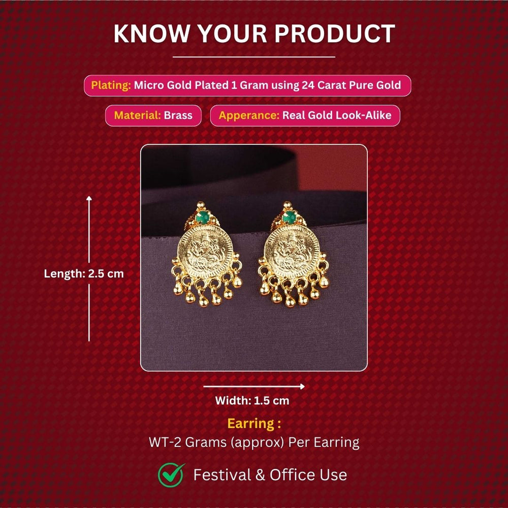 Micro Gold Plated Earrings Measurement Image - Sasitrends