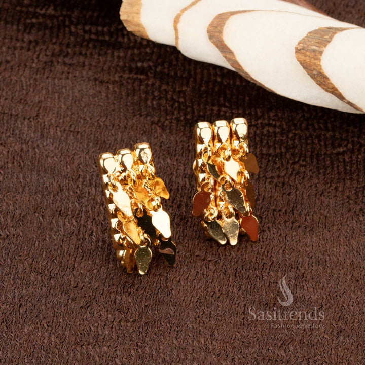 One Gram Gold Plated Layered Dangling Earrings for Temple & Saree Wear – Sasitrends