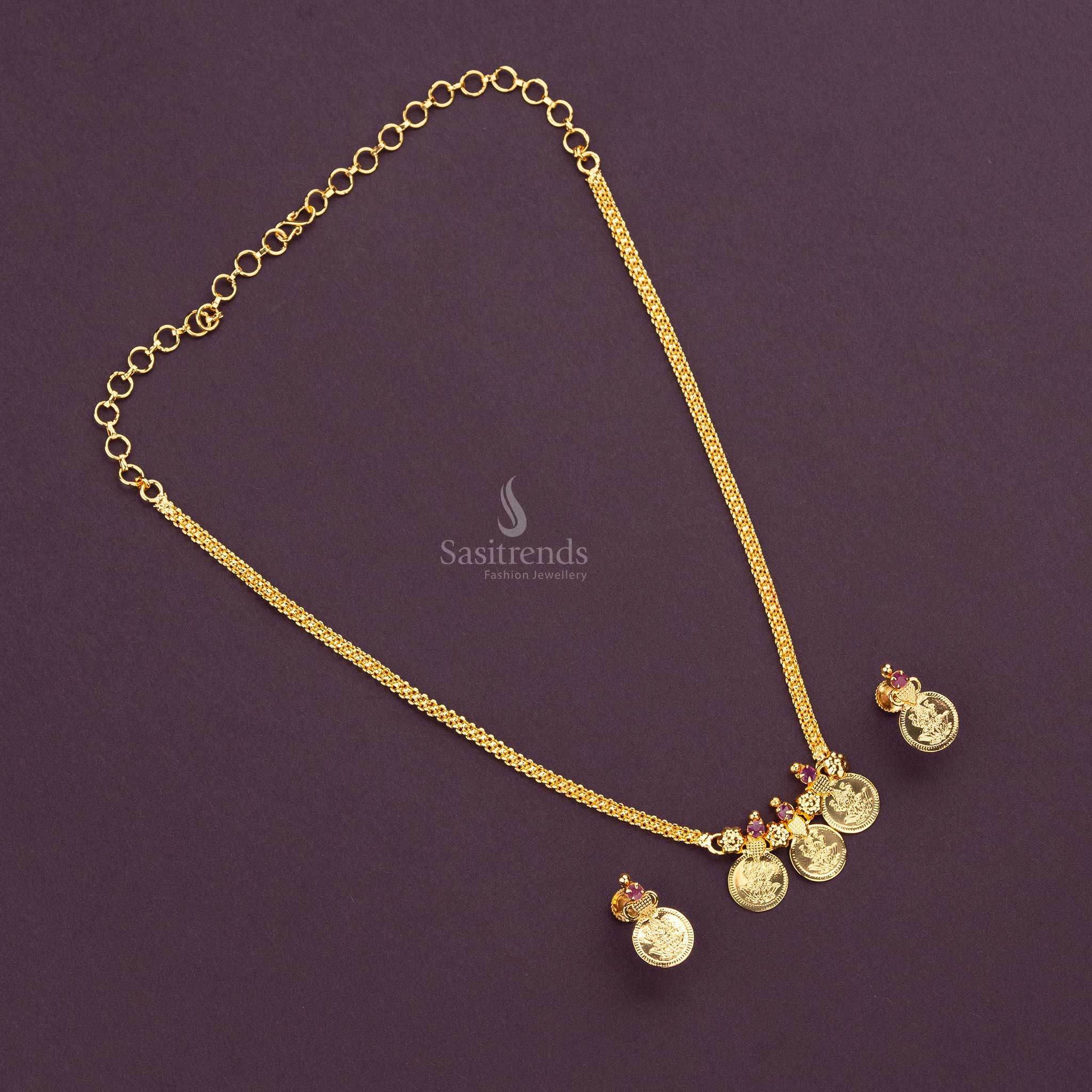 Kerala Traditional Lakshmi Coin Necklace and Earring Set by Sasitrends