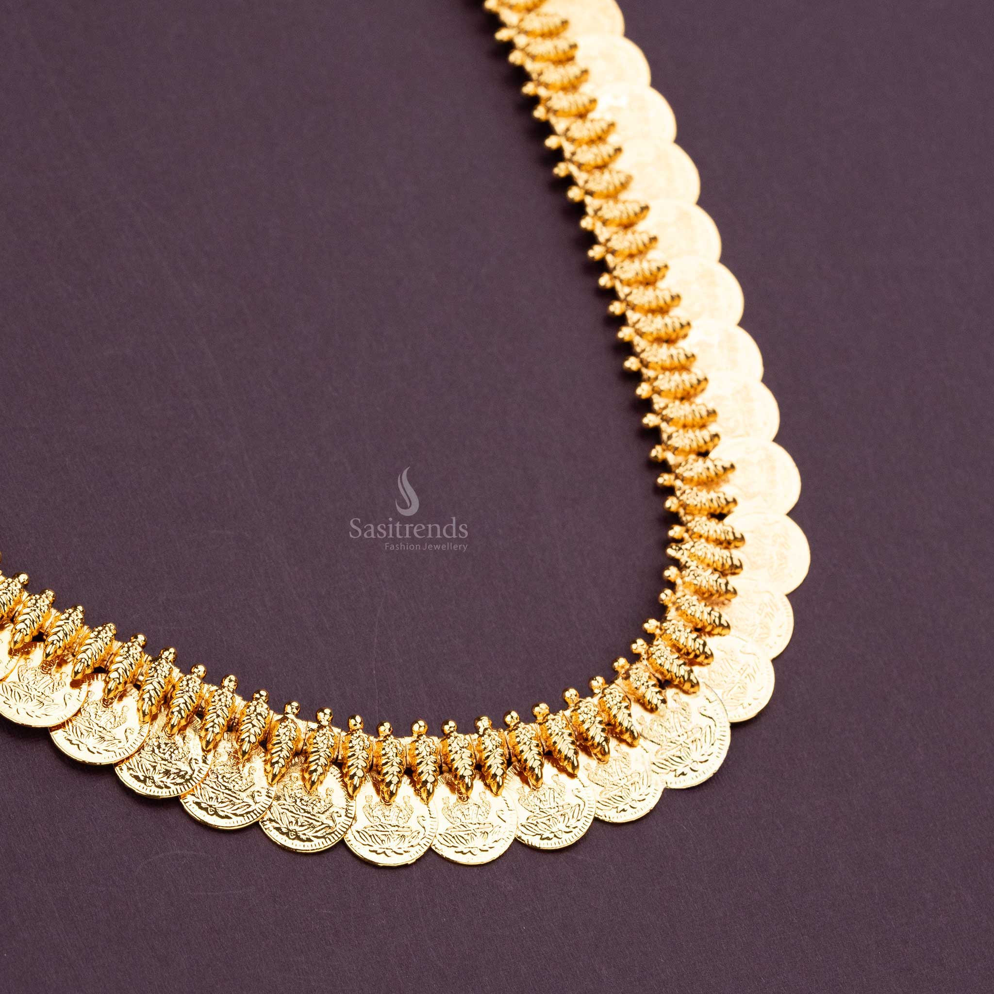 Luxurious Lakshmi Coin Necklace - Traditional Kerala Design with Real Gold Look - Sasitrends