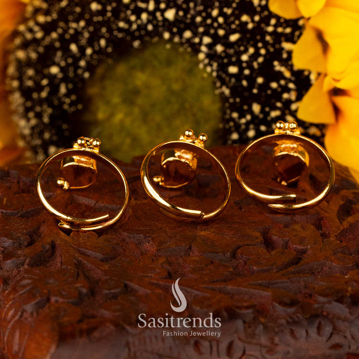 Adjustable traditional mango palakka rings back design by Sasitrends