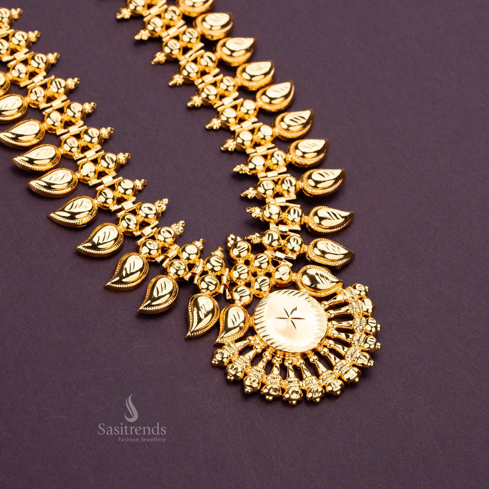 Guaranteed kerala micro gold plated mango pattern long haram necklace sasitrends