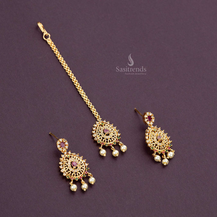 Floral Pattern Guarantted Micro Gold Plated Necklace Set Design Sasitrends