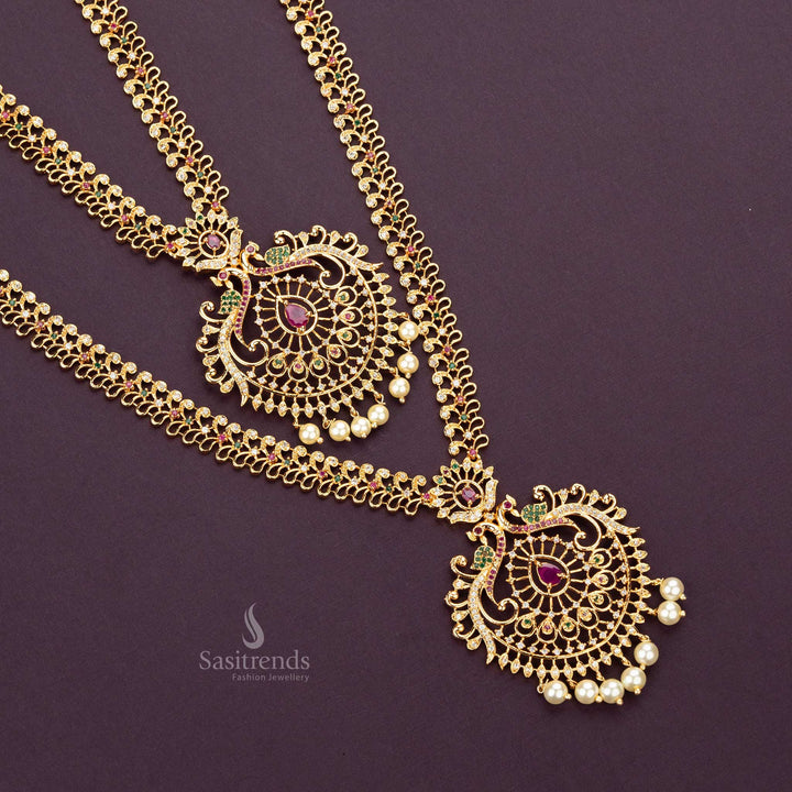 Peacock Motif Necklace Set for Weddings and Festivals Design Sasitrends