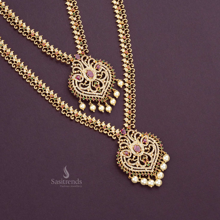 Traditional Micro Gold Plated Necklace Combo Set with Earrings Sasitrends