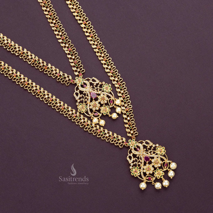 Floral Design American Diamond Combo Jewellery Set Sasitrends