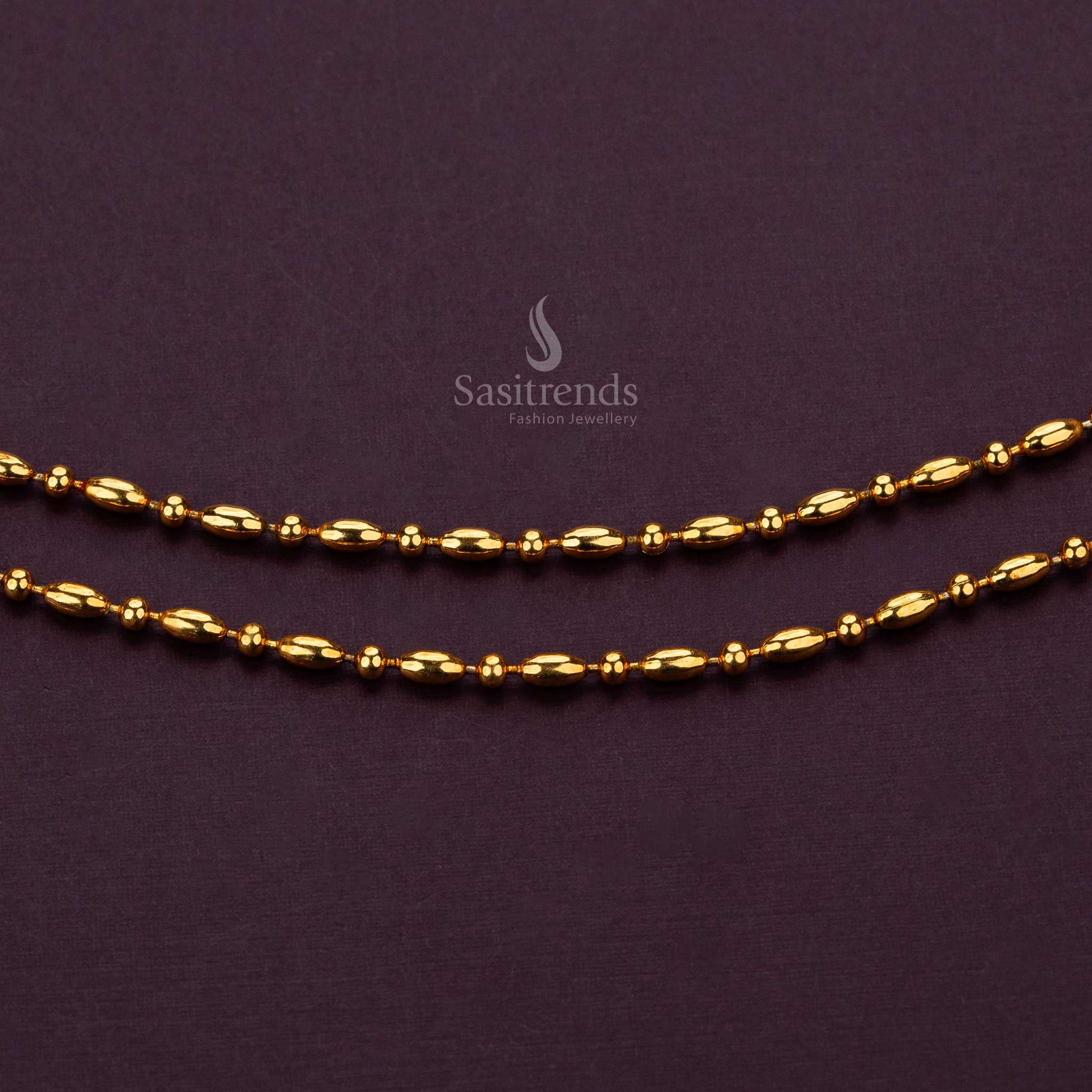 Beautiful anklets for traditional occasions with lifetime gold plating guarantee - Sasitrends