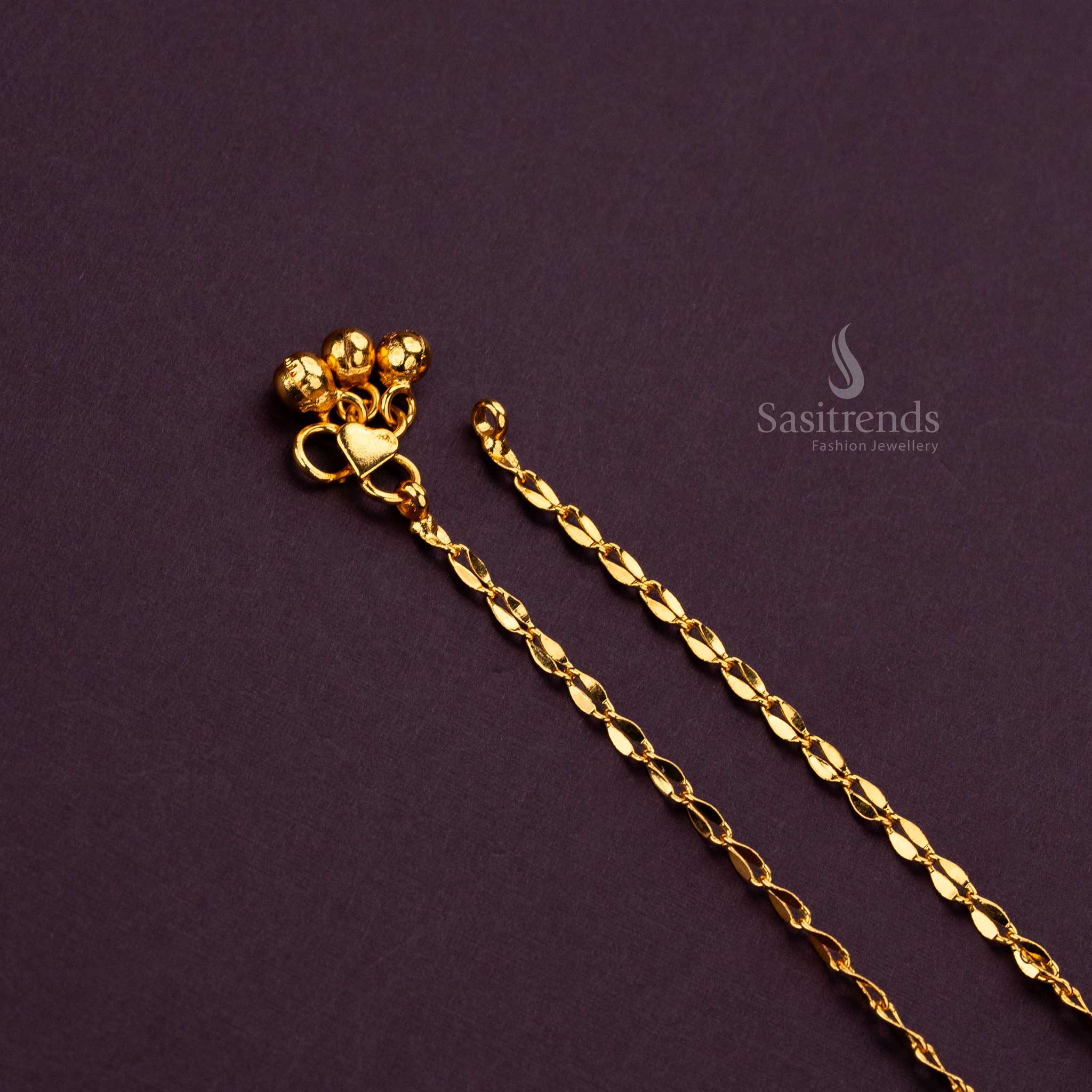 Durable and stylish micro gold plated anklets, perfect for casual and festive wear - Sasitrends