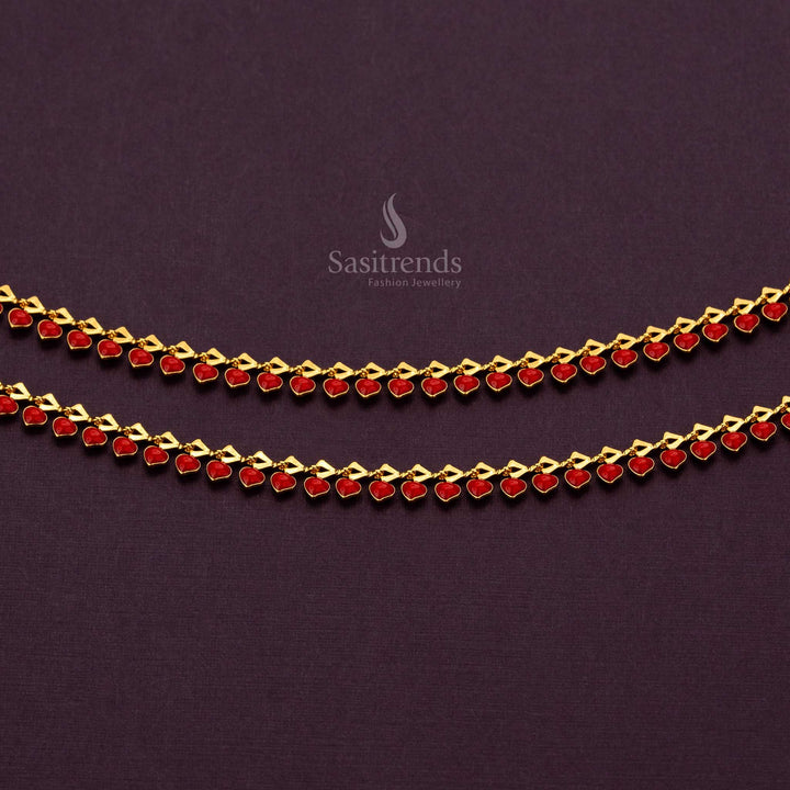 One gram micro gold plated anklets, perfect for weddings and special occasions - Sasitrends