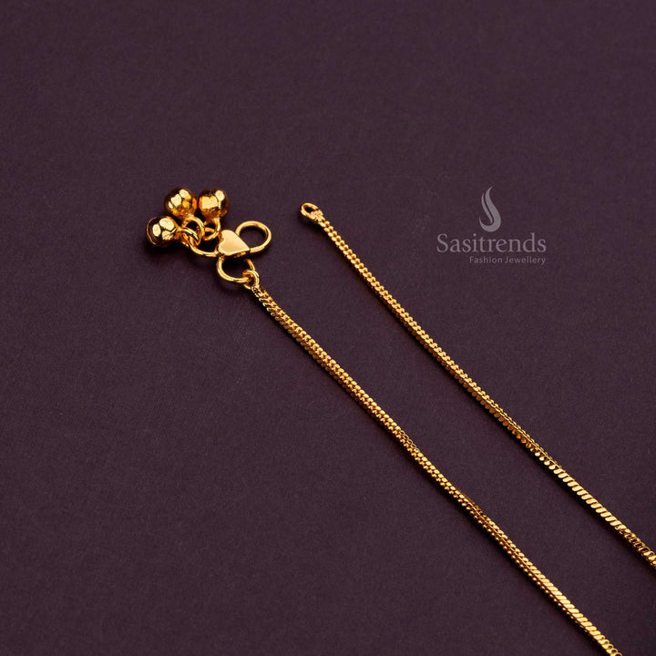 Attractive AD stone micro gold-plated anklets with a traditional 3-round pattern -Sasitrends