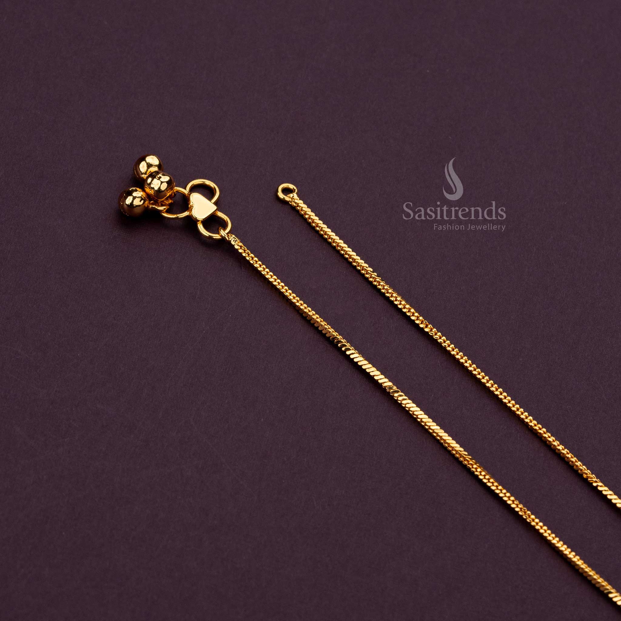 Elegant Micro Gold-Plated Anklets with Real Gold Finish - Sasitrends