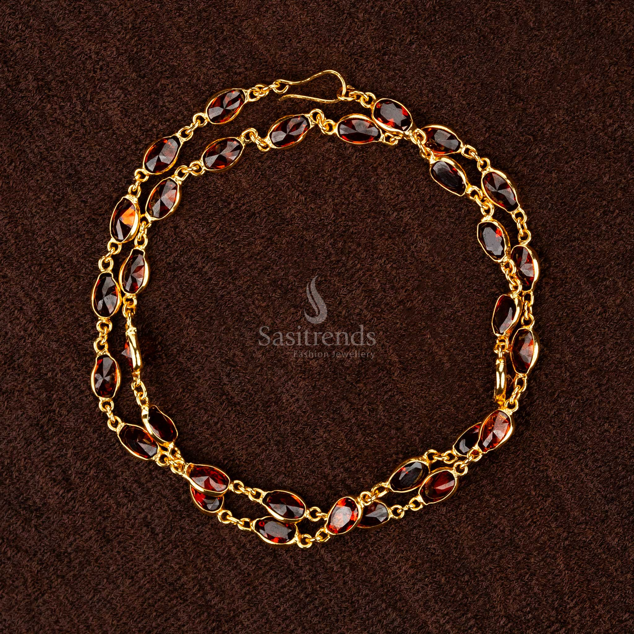 Gorgeous oval designer Honey chain with vibrant stones for any occasion sasitrends