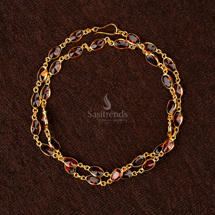 Gorgeous oval designer Honey chain with vibrant stones for any occasion sasitrends