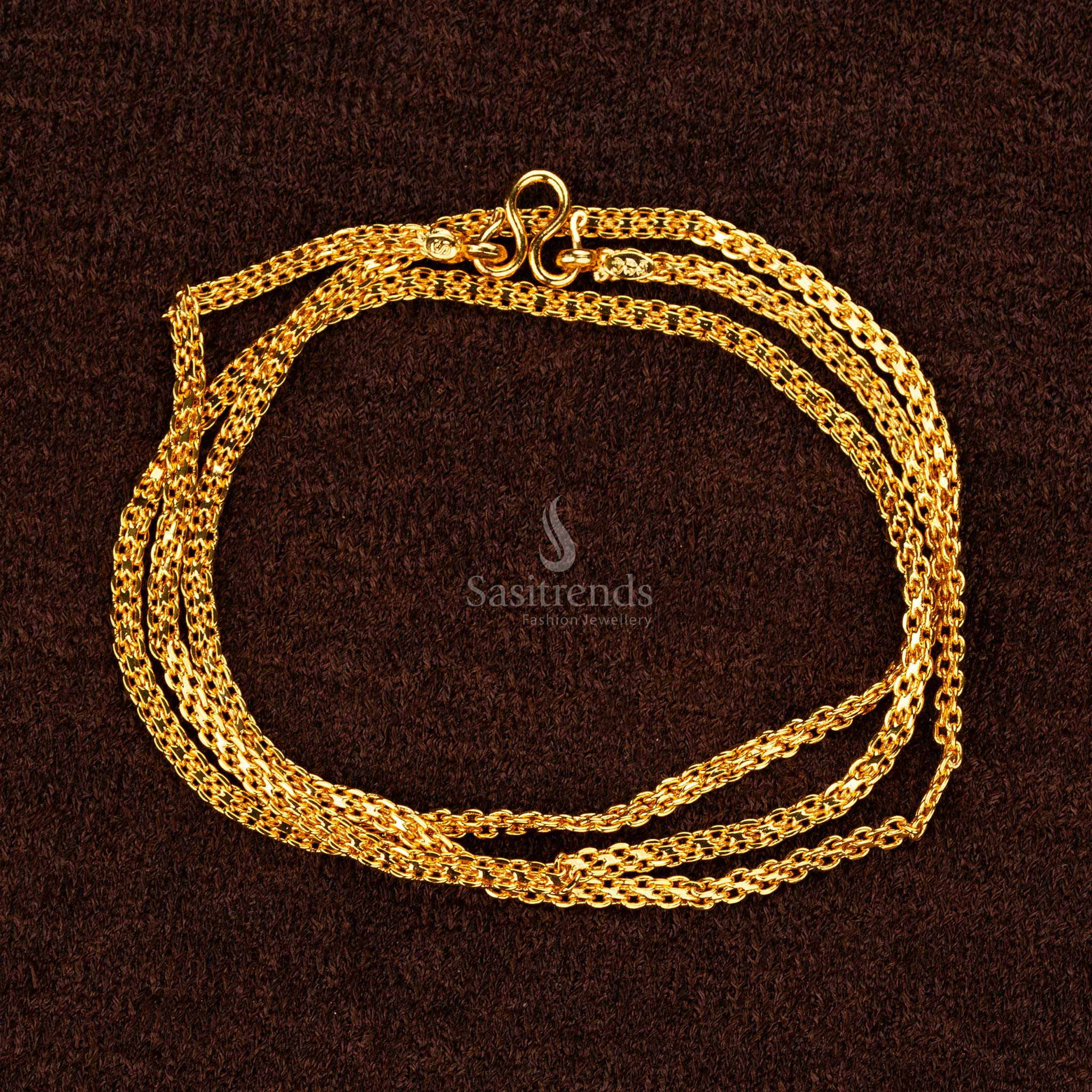 Thin Guaranteed Micro Gold Plated Bismark Chain – Durable and luxurious 24K gold plated chain with secure S hook closure - Sasitrends