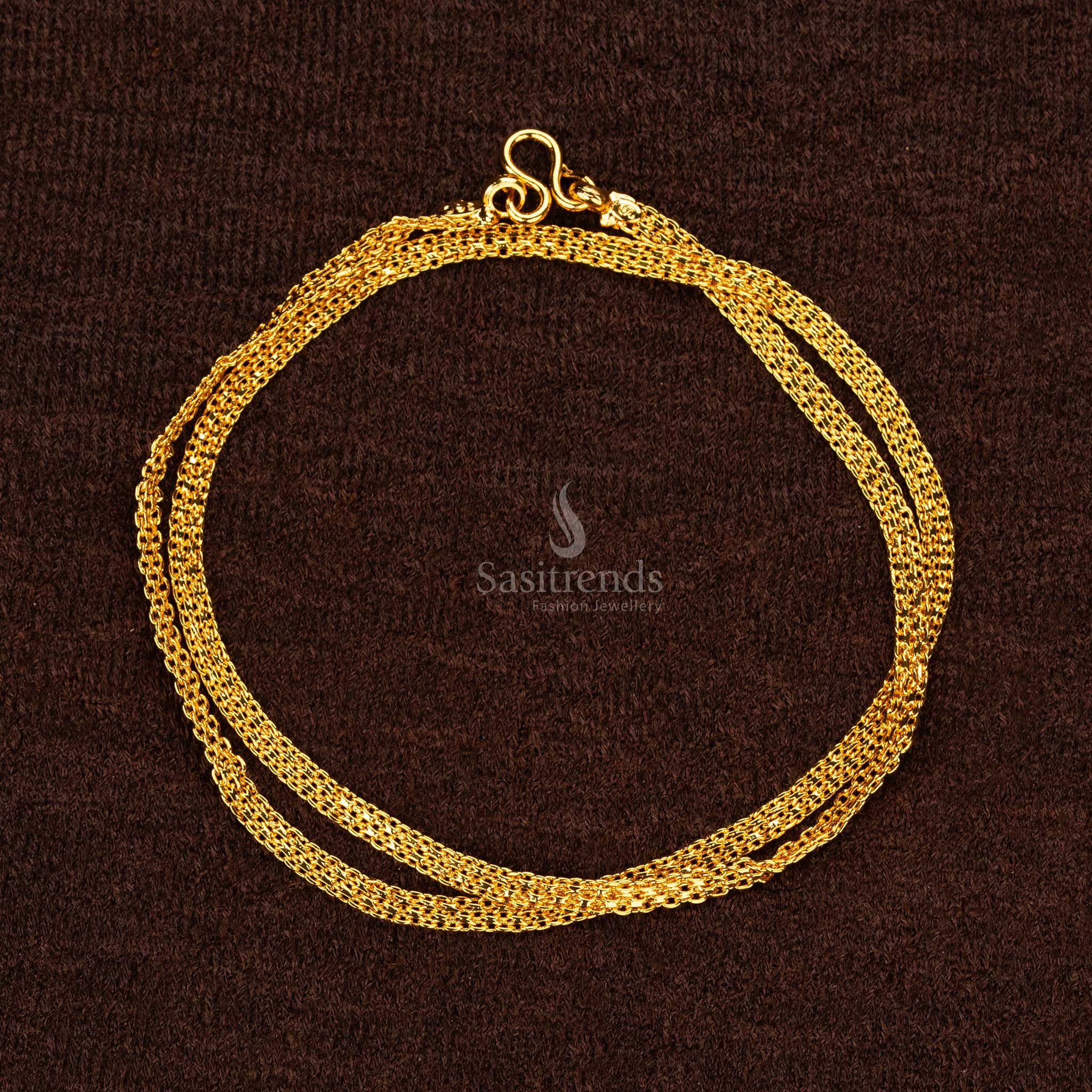 Medium Guaranteed Micro Gold Plated Bismark Chain – Durable and luxurious 24K gold plated chain with secure S hook closure. - Sasitrends