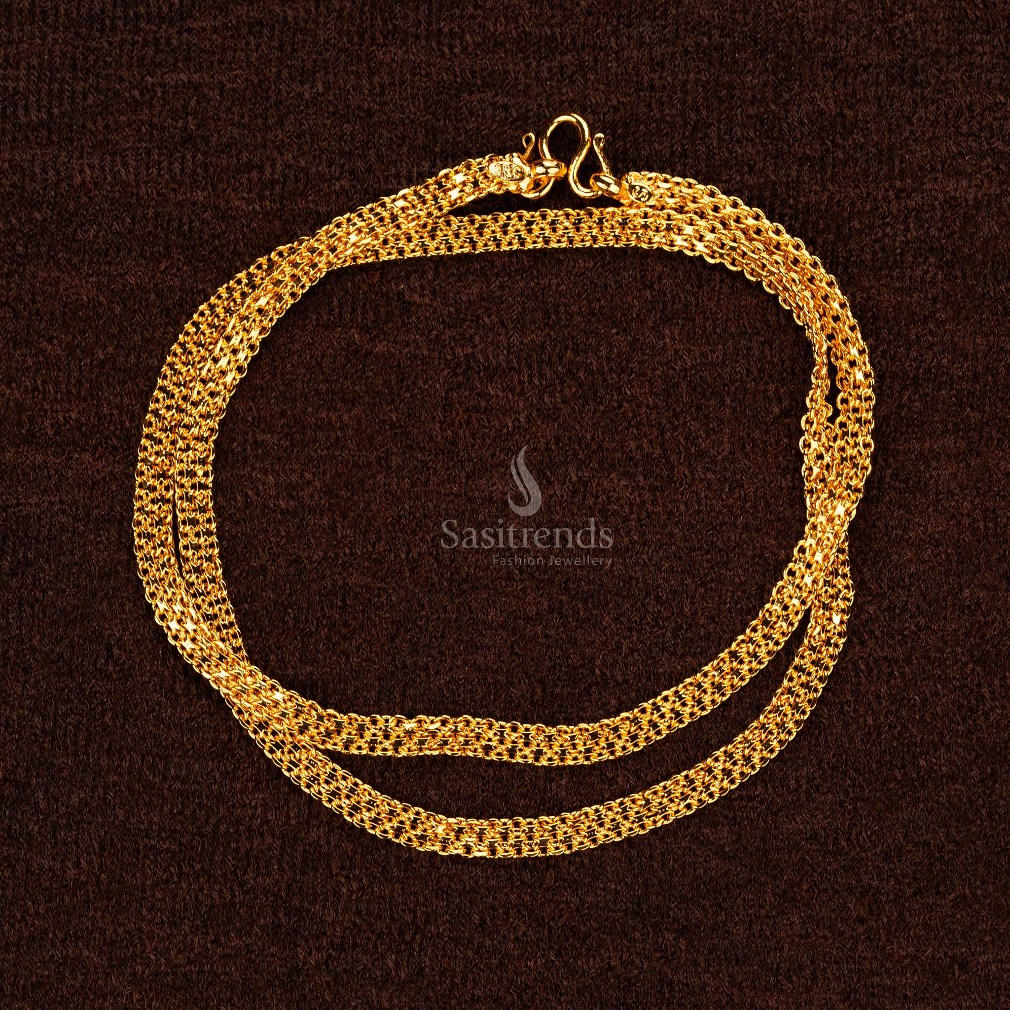 1.Guaranteed Micro Gold Plated Bismark Chain – thick, premium brass with 24K gold plating for a delicate and elegant look