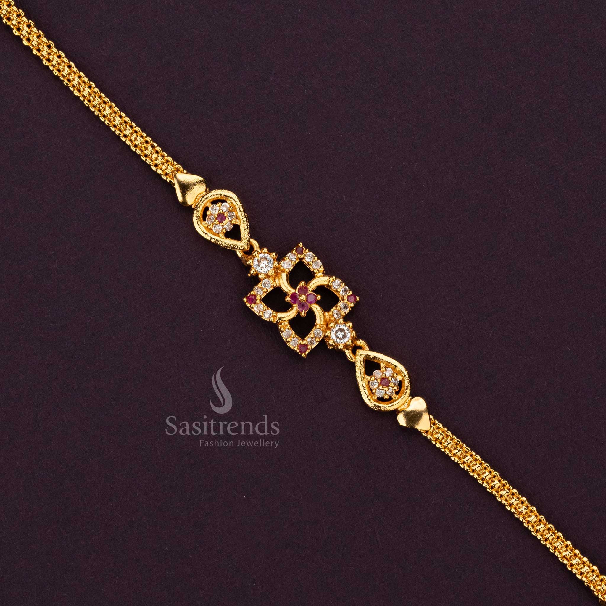 Micro gold plated bracelet with 24-carat finish, designed for weddings and special occasions - Sasitrends