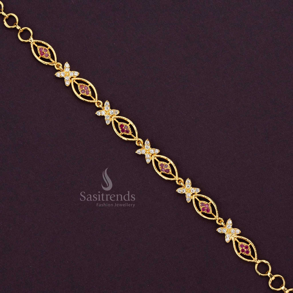 Stylish micro gold-plated bracelet with a unique twisted design, blending modern aesthetics with traditional elegance for a versatile look - Sasitrends