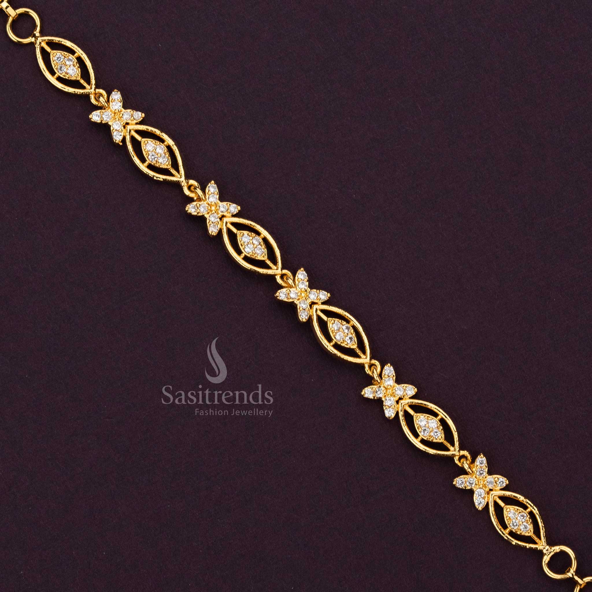 Micro gold plated bracelet with 24-carat finish, designed for weddings and special occasions - Sasitrends