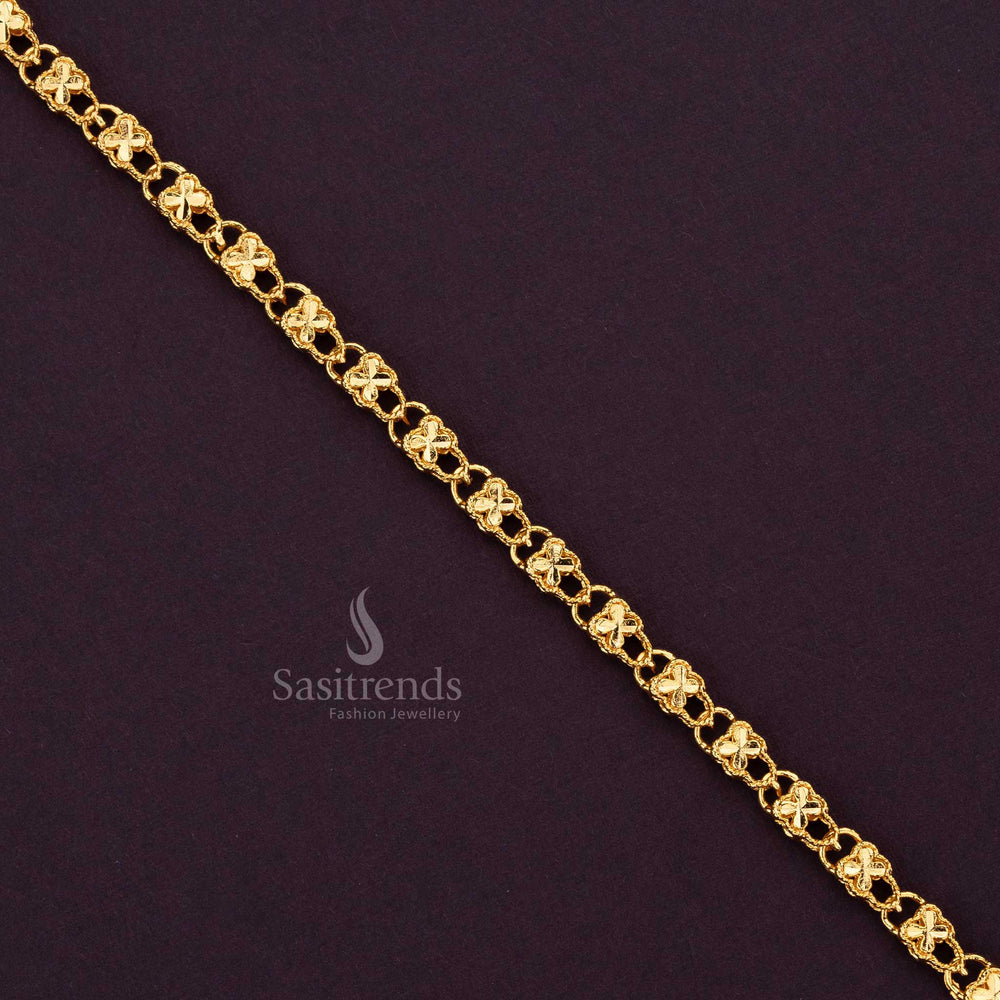 Intricately crafted 24-carat gold-plated designer bracelet with lifetime guarantee - Sasitrends