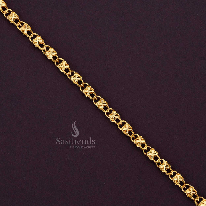 Intricately crafted 24-carat gold-plated designer bracelet with lifetime guarantee - Sasitrends