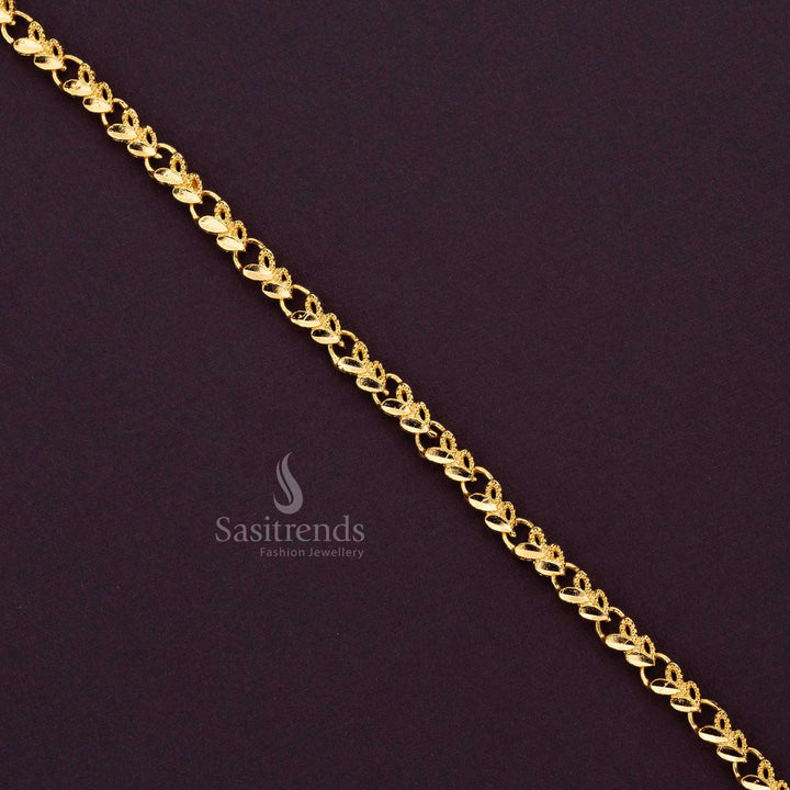 Premium micro gold-plated heart bracelet perfect for traditional and special occasions - Sasitrends