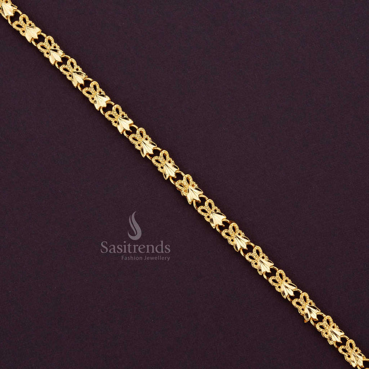 Intricate micro gold-plated bracelet featuring delicate floral patterns, adding a touch of sophistication and charm to any outfit - Sasitrends