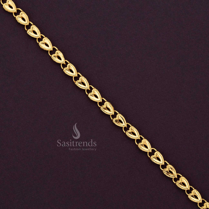 Premium micro gold-plated heart bracelet perfect for traditional and special occasions - Sasitrends