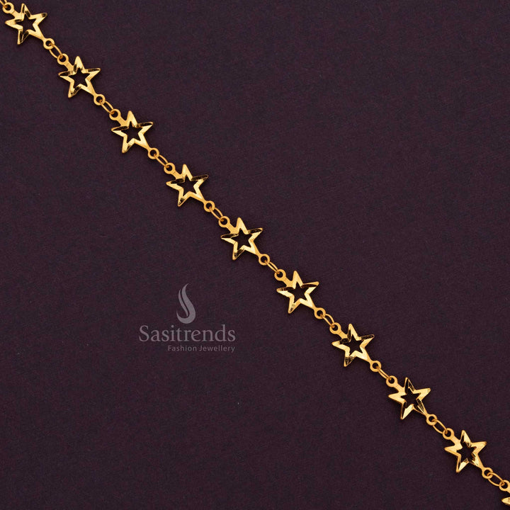 Elegant 1 gram micro gold-plated star bracelet for teens, ideal for weddings and festivals - Sasitrends