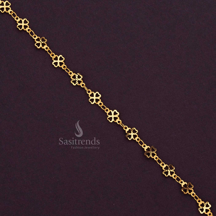 Guaranteed 1-gram gold-plated heart flower bracelet with a luxurious real gold-like finish - Sasitrends