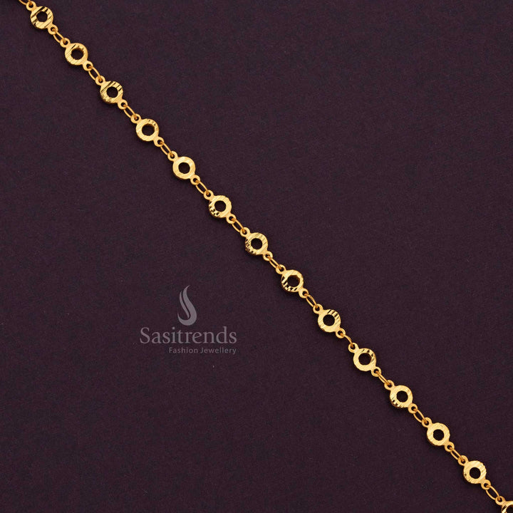 Dazzling micro gold-plated round bracelet with a polished finish - Sasitrends