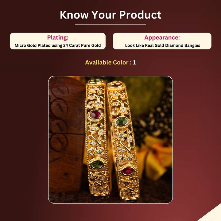 Micro gold plated Bangles Measurement Image - Sasitrends