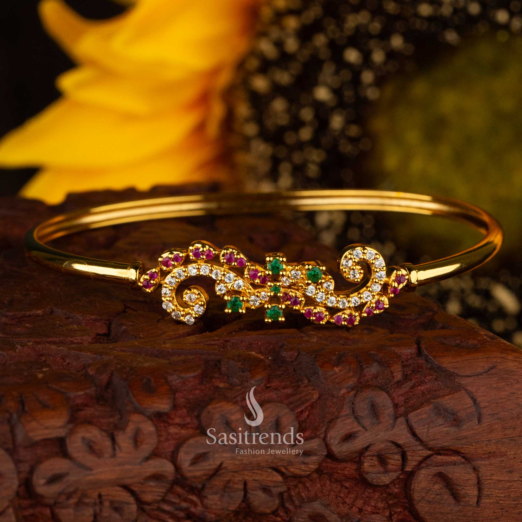 Exclusive Collection of Micro Gold Plated American Diamond Guaranteed Openable Kada Bracelets - Sasitrends