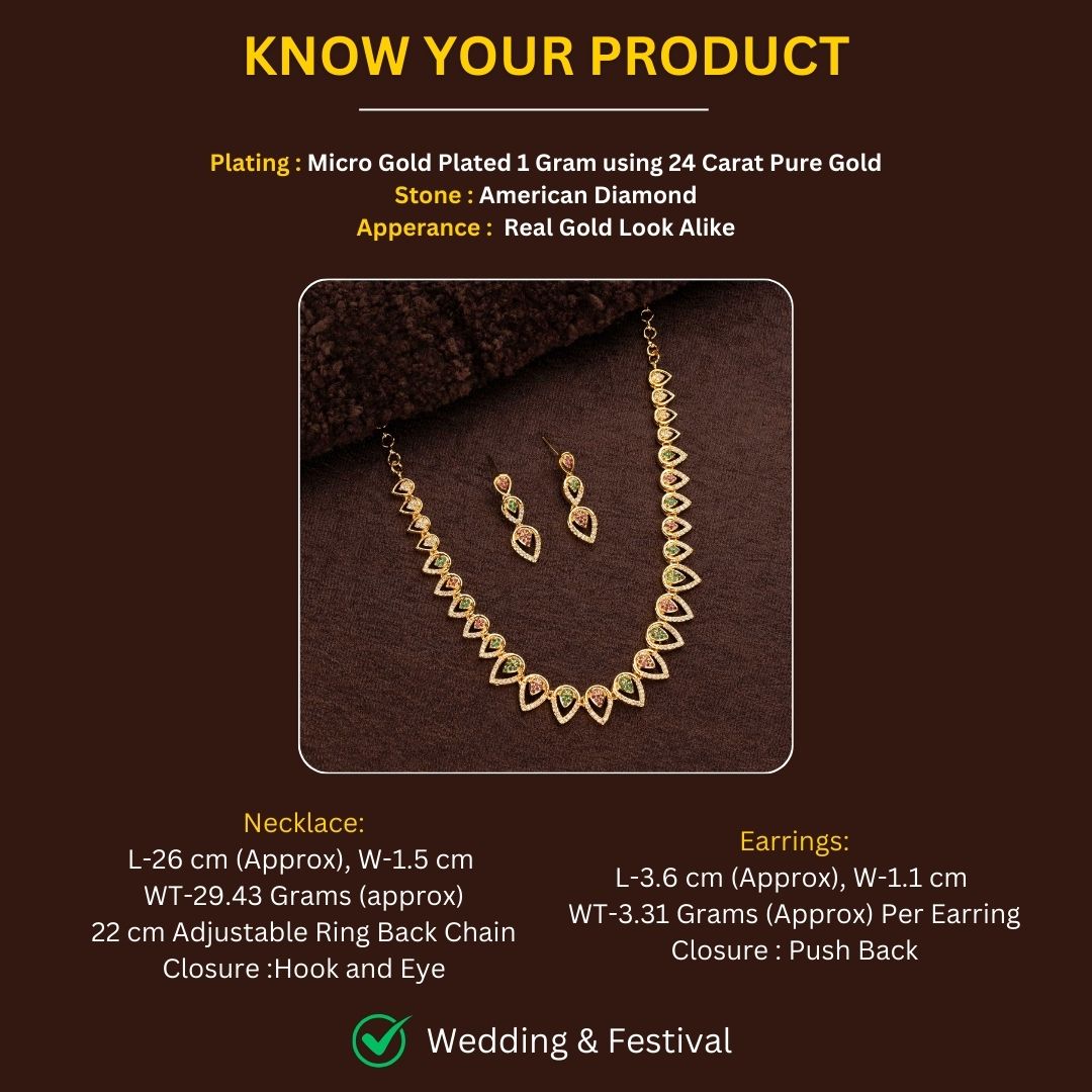 Micro Gold Plated Jewellery Set Measurement Image - Sasitrends