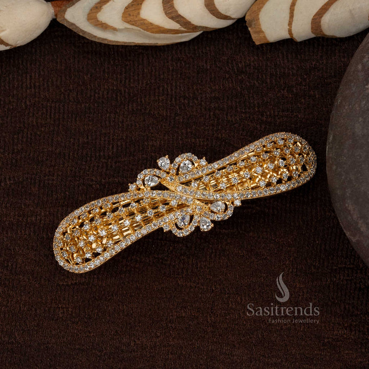 Elegant American Diamond bridal hair clip for festive wear - Sasitrends