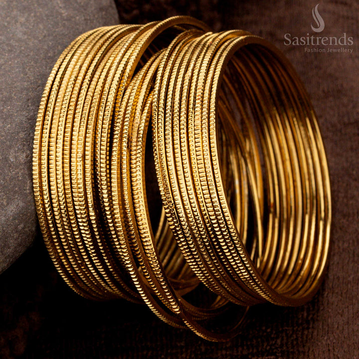 Amazing Oxidised Set of 24 Bangles – Elegant Textured Design for Stylish Wear - Sasitrends