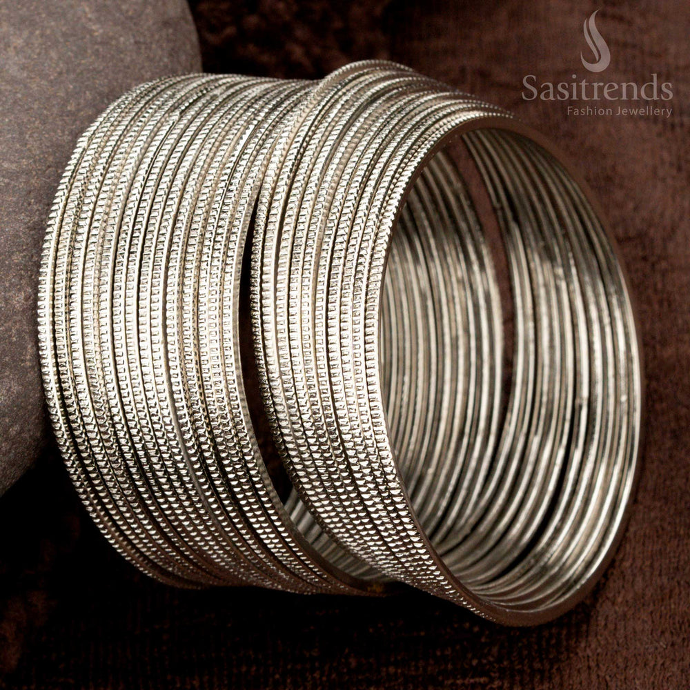 High-Quality Oxidised Silver Plated Bangle Set for Saree Wear and Festive Occasions – Sasitrends